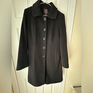 Anne Klein black wool blend coat